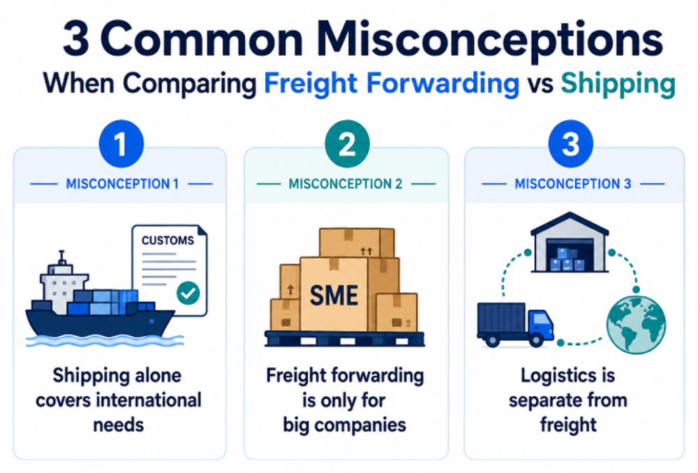 Misconceptions about freight forwarding and shipping
